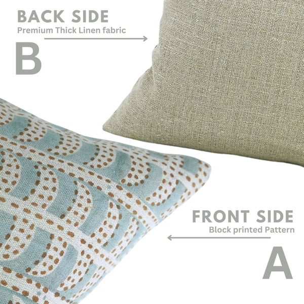Throw Block Printed Cushion Cover Thick Linen Pillow - Garud