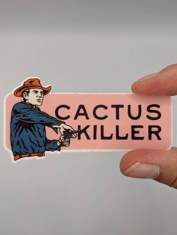 Cactus Killer Cowboy Sticker Small