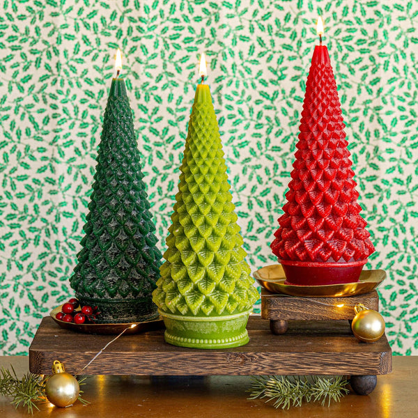 Signature Sculpted Tree Candle - Winterberry Frost