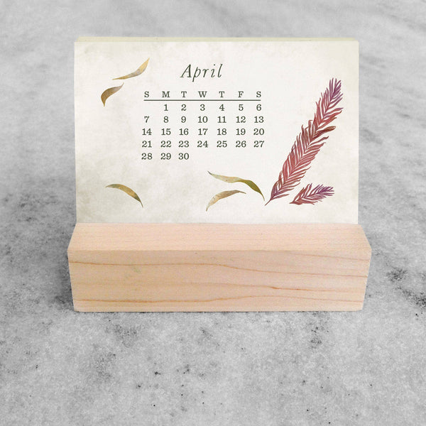 2026 Mini Desk Calendar, Dried Field Flowers