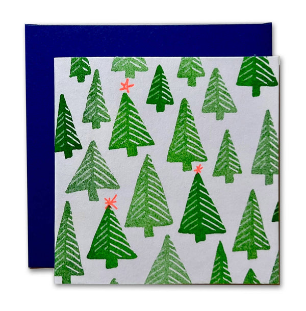 Trees Risograph Tiny Card
