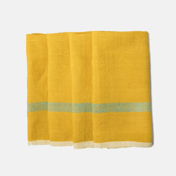 Laundered Linen Lime Aqua Napkins 20x20 - Set of 2