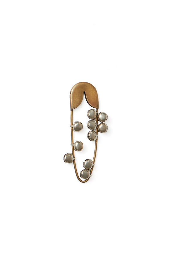 Brass Safety Pin with Bells