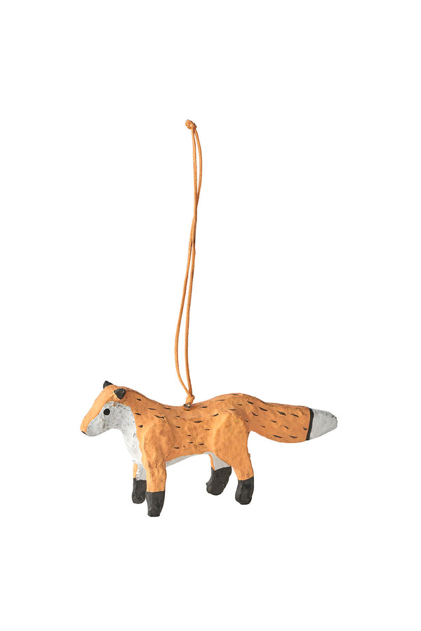 Paper Mache Fox Ornament