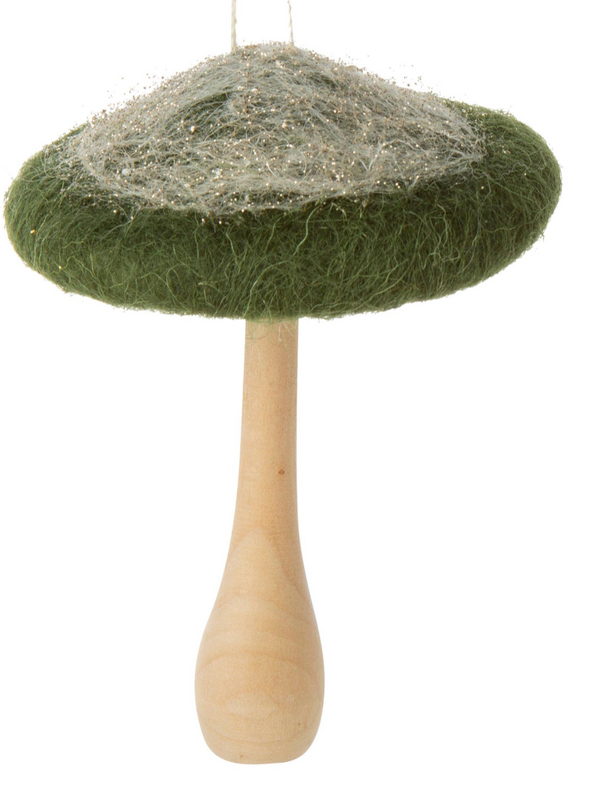Mushroom Ornament - Felt/Wood