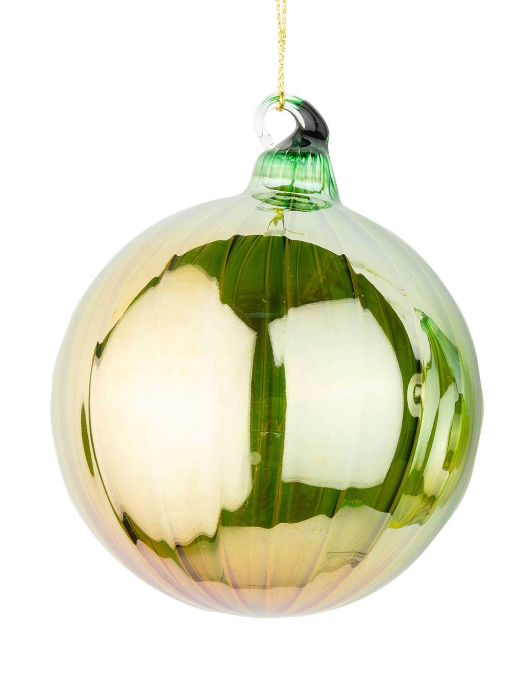 Glass ornaments gold/deep green
