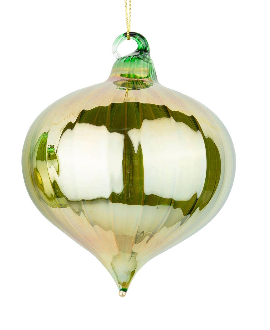 Glass ornaments gold/deep green