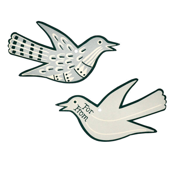 5 Fancy Songbird Gift Tags in Midwinter