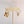 Gold Filled Hoop Hammered Brass Flower Earrings - Light Blue