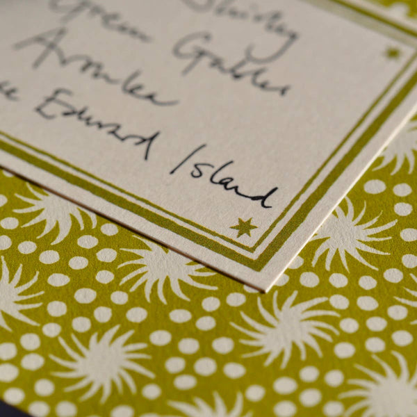 Packet of Ten Patterned Envelopes Animalcules Bawden Green