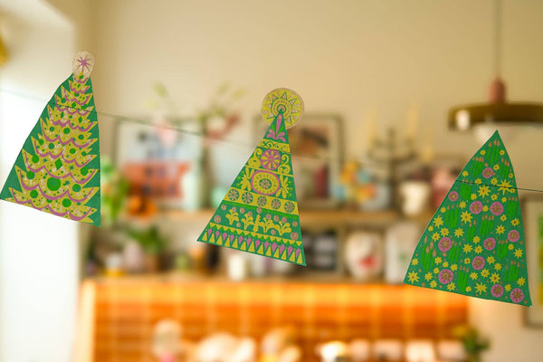 Midcentury Trees Sewn Garland