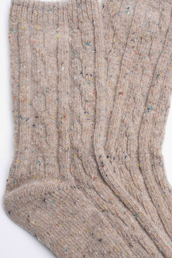 Wool Blend Speckled Knit Socks