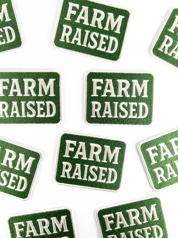Farm Raised Embroidered Patch Country Inspired Iron On Hats