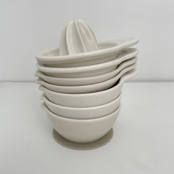 Japanese hand citrus juicer squeezer white ceramic pottery