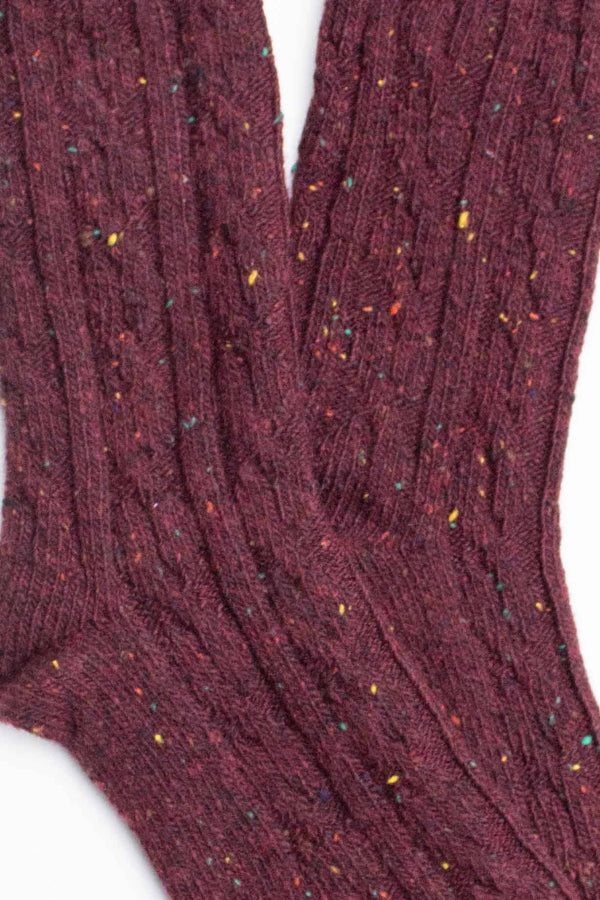 Wool Blend Speckled Knit Socks