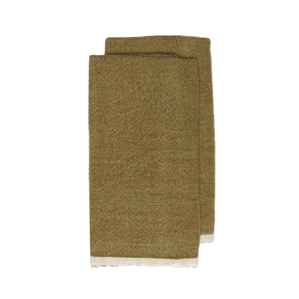 Chunky Linen Forest Green Towels 20x30 - Set of 2