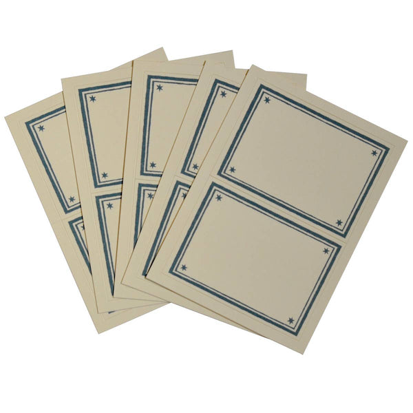 Packet of 10 Large Self-Adhesive Labels with Bright Blue Border