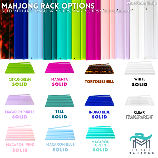 MAHJONG RACKS | Premium Acrylic | 4 Racks + 4 Pushers