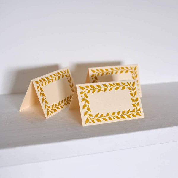 Pack of Twelve Mustard Place Cards