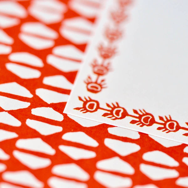 Five Long Self Adhesive Labels with Tomato border