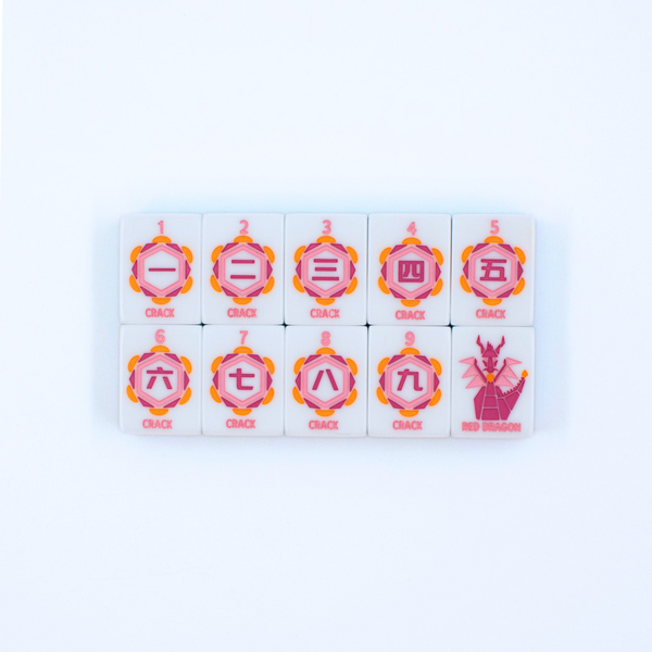 Crystal Prism Pink | Mahjong with Bold Angles and Vibrant Vibes | 1.25" x 0.9" x 0.7"