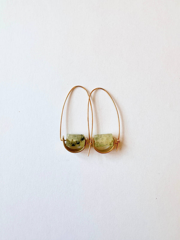 Belen Minimalist Earring - Prehnite