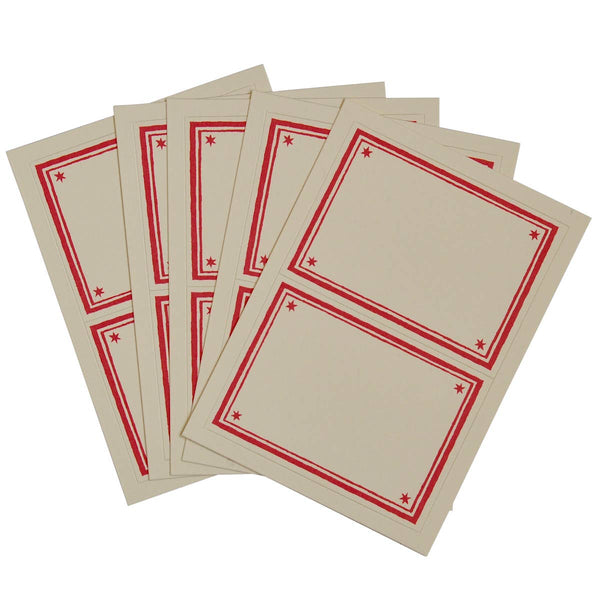 Packet of 10 Large Self-Adhesive Labels with Bright Pink Border