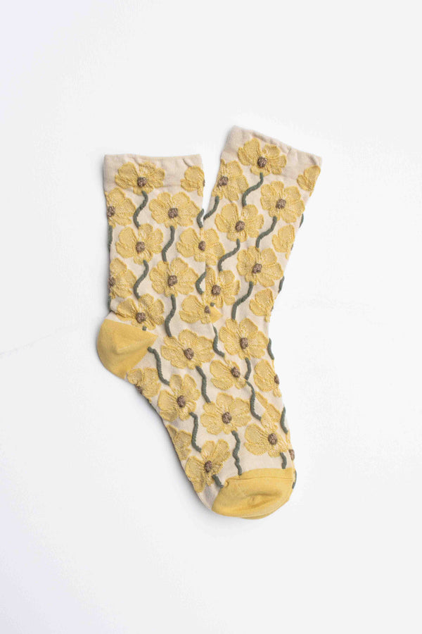 Floral Bloom Cotton Blend Socks