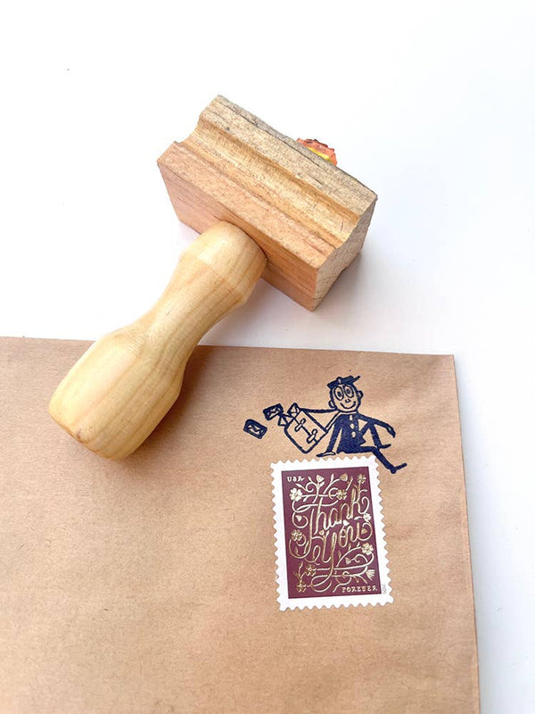 Mr Zip Sitting Rubber stamp cute snail mail pen pal gift
