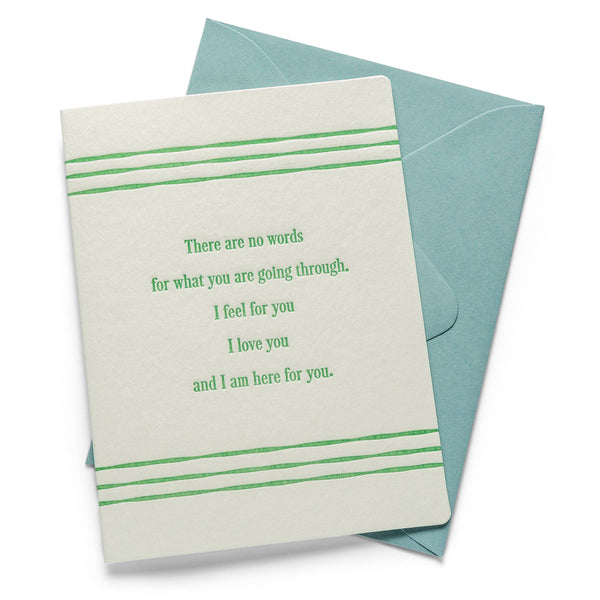 No Words | Letterpress Greeting Card | Sympathy