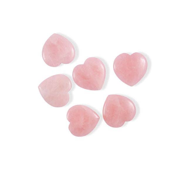 Rose Quartz Flat Stone Heart - 2.5"x2.5"
