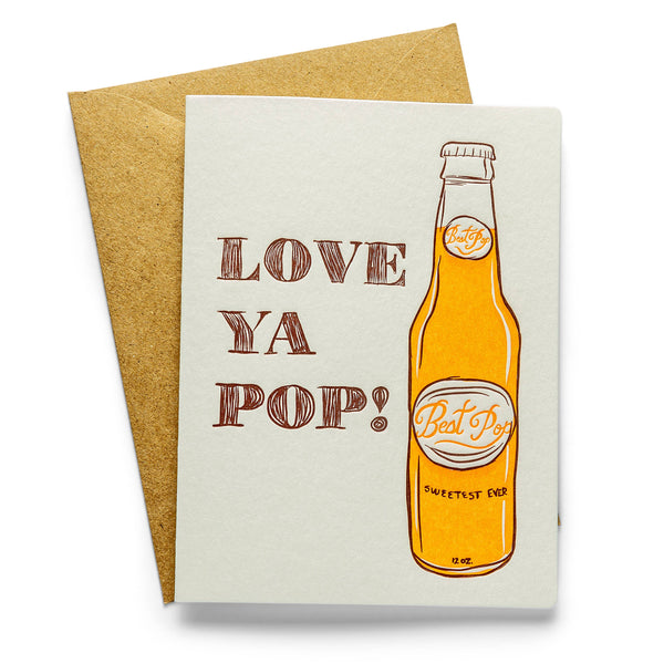 Love Ya Pop | Letterpress Greeting Card | Father's Day