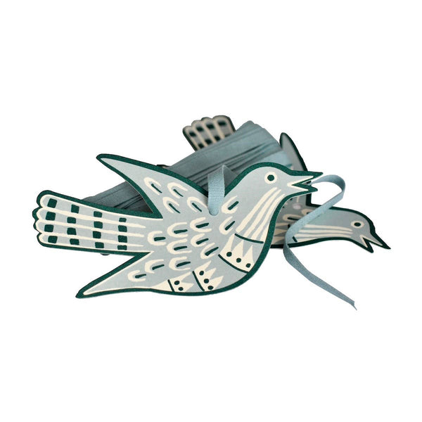 5 Fancy Songbird Gift Tags in Midwinter