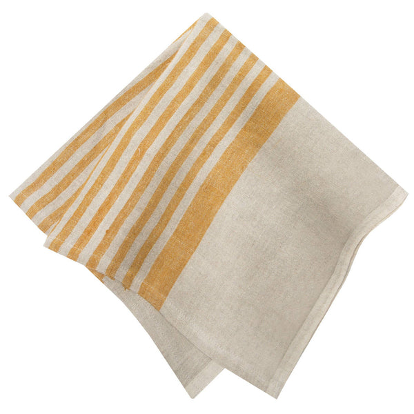 Brittany Natural & Mustard Napkins 20x20 - Set of 2