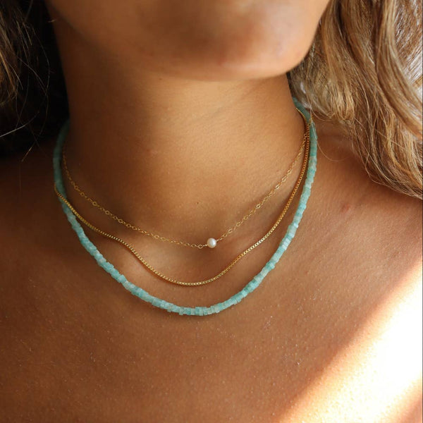 Anya Necklace | Beaded Amazonite Gemstone Jewelry