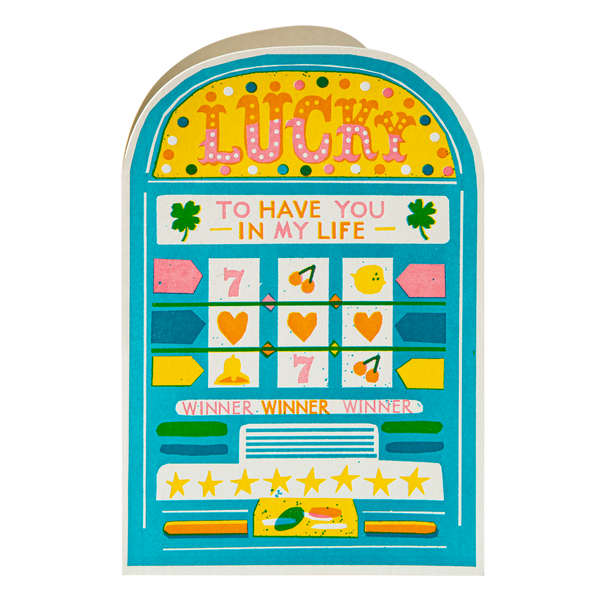 Lucky Slot Machine  | Cut-Out - Greeting Card