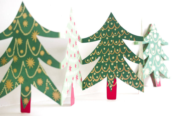 CHRISTMAS TREES CONCERTINA GARLAND