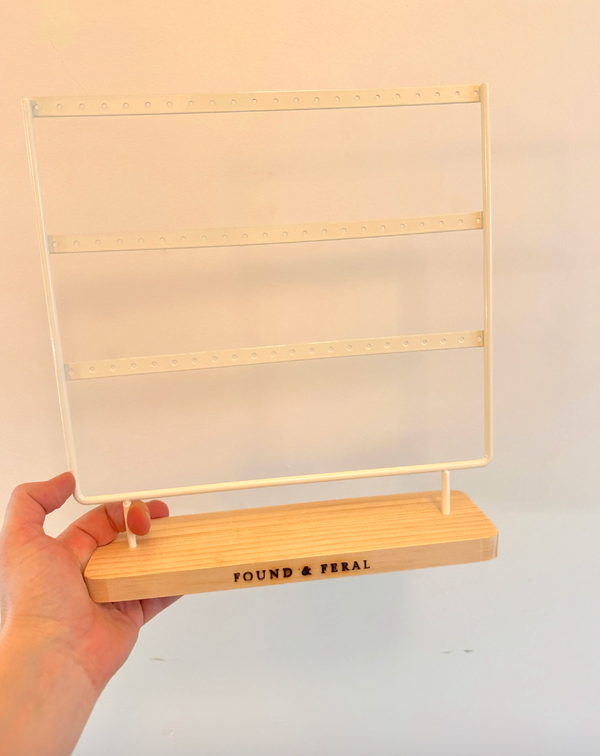 Found and Feral Branded Earring Display