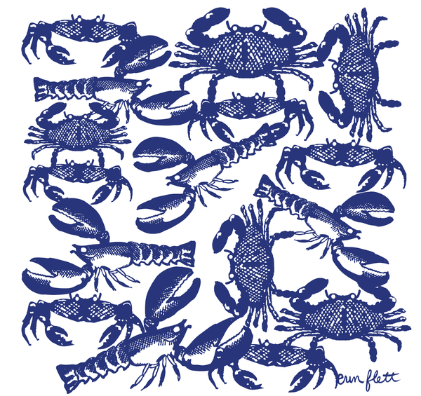 Satchel Bag in Crustaceans Lobster Crab Print