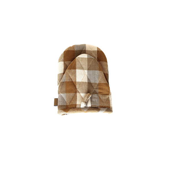 Oven Glove Short- Double Check- Yellow Sunset