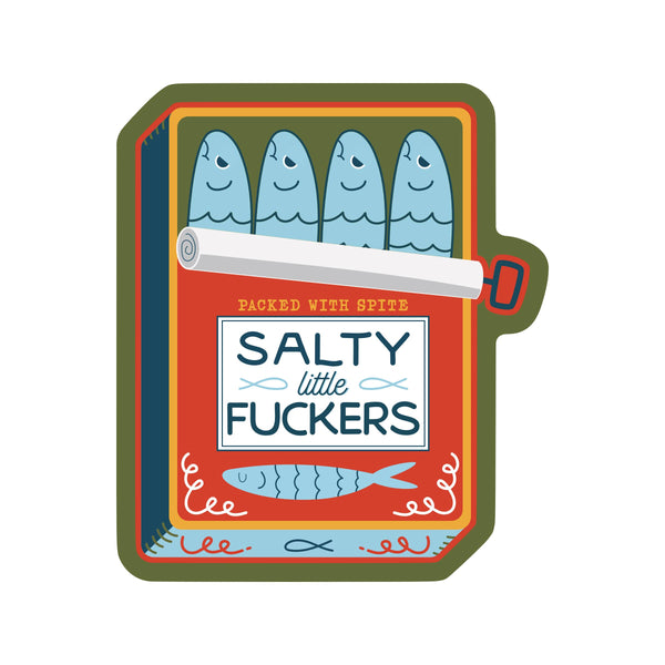 Salty Sardines Fish Funny Swear High Quality Vinyl Sticker