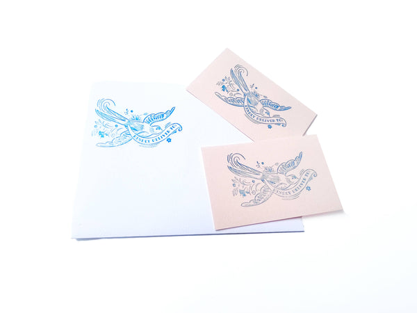 Kindly deliver dove rubber stamp snail mail lover pen pal