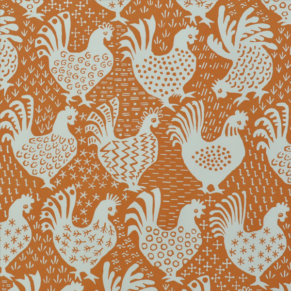 Patterned Paper Hens Cinnamon