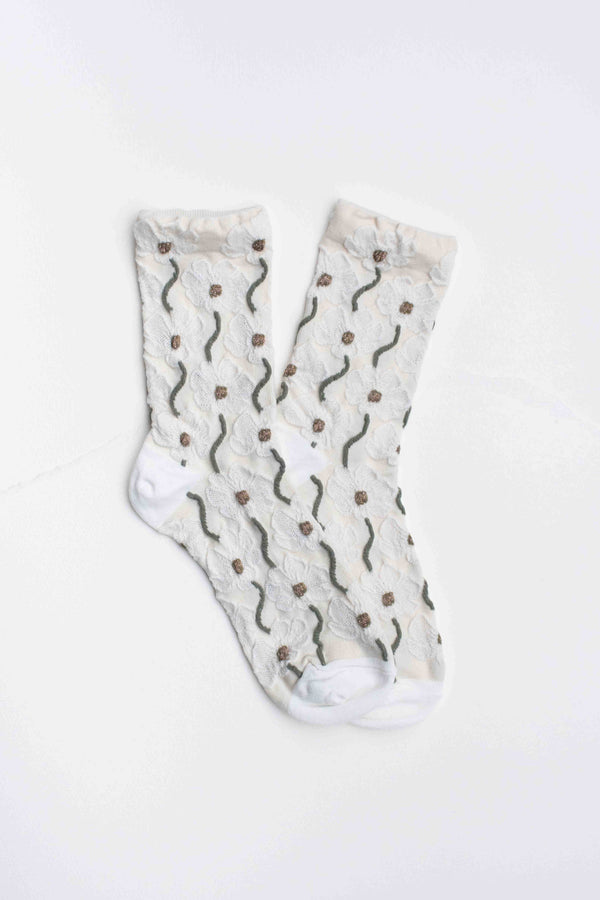 Floral Bloom Cotton Blend Socks