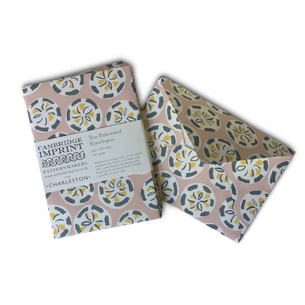 Packet of Ten Patterned Envelopes Charleston Roundel