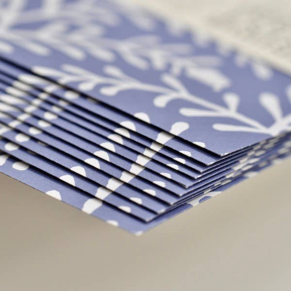 Packet of Ten Patterned Envelopes Sprig Harebell