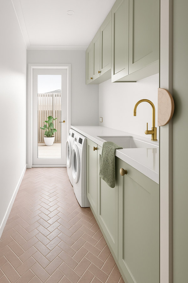 100% Organic Cotton Rustic Waffle Tea/Hand Towel - Lt Olive