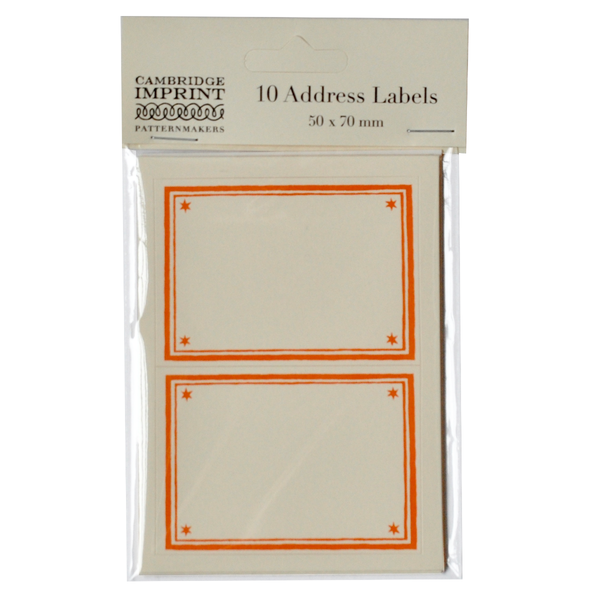 Packet of 10 Large Self-Adhesive Labels with Neon Border