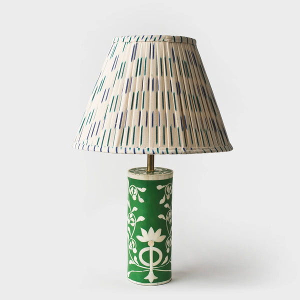 Blue Ikat Pleated Lampshade