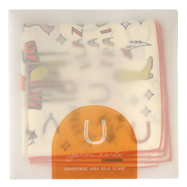 Silk Scarf - Word Jumble - Square Neck & Hair Scarf
